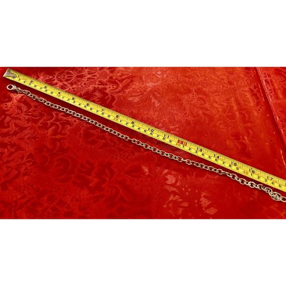 Vintage Judith Ripka Sterling Silver 18” Rolo With Cz Heart Embellished Clasp - Picture 4 of 4